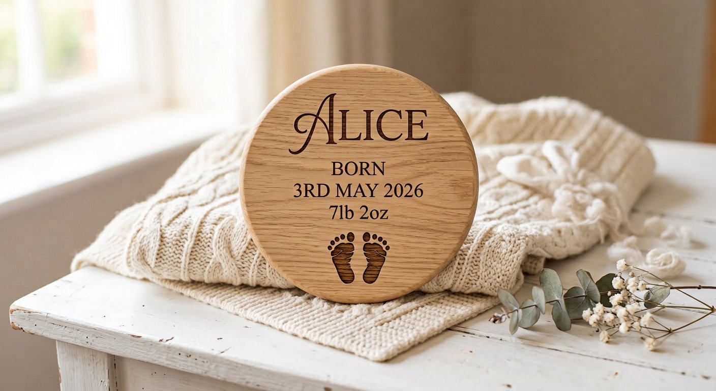 Real Footprint Keepsake - engraving example