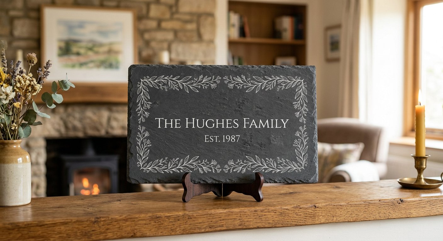 Memorial Slate Plaque - engraving example