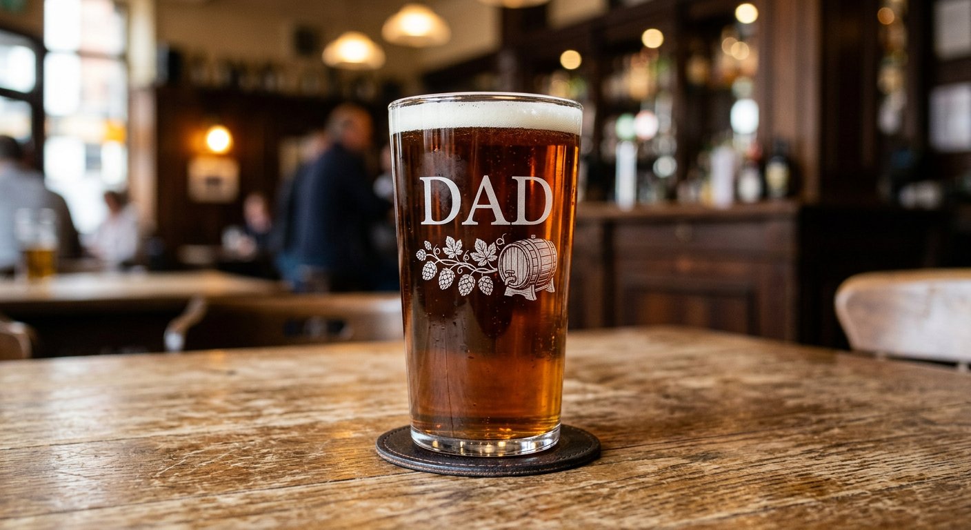 Engraved Pint Glass - engraving example