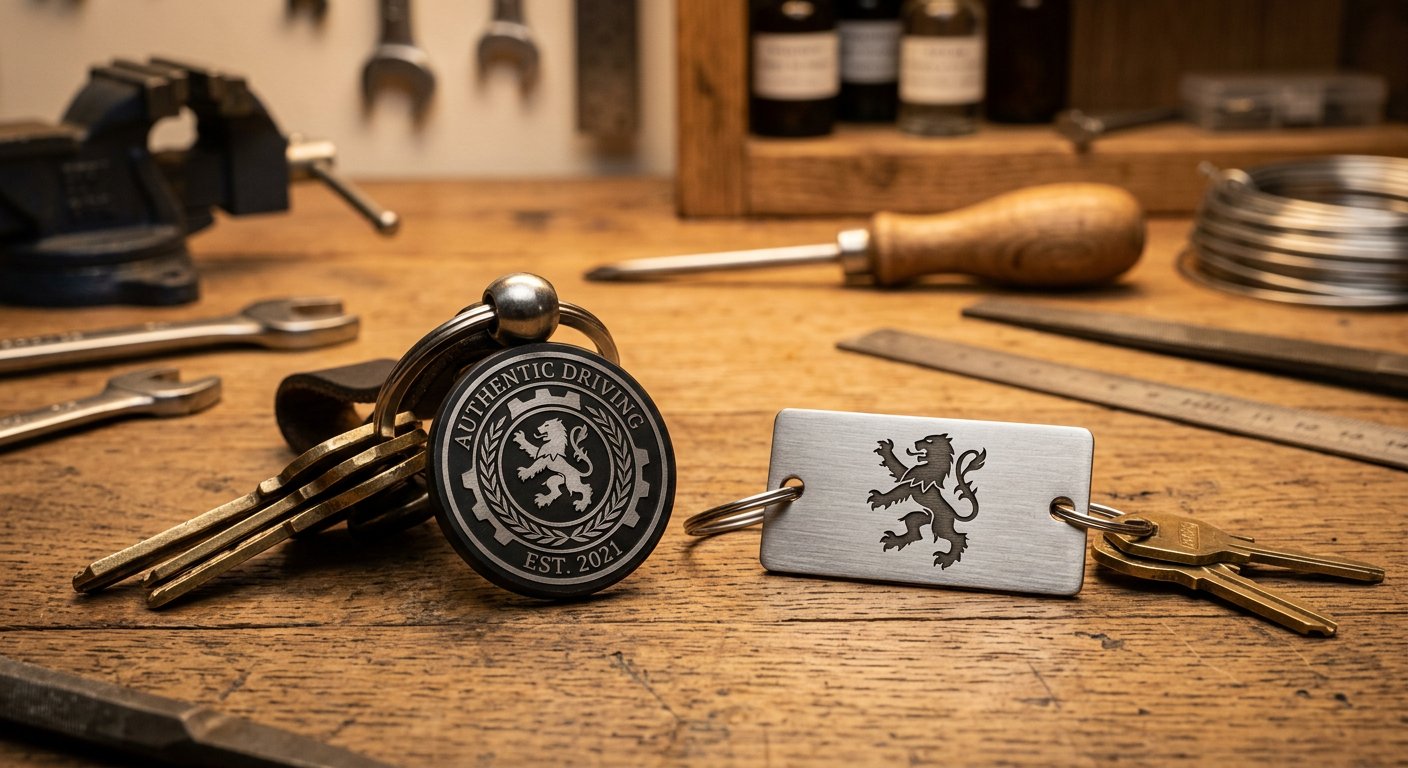 Car Logo Keyrings & Plaques — engraved example by Craigality