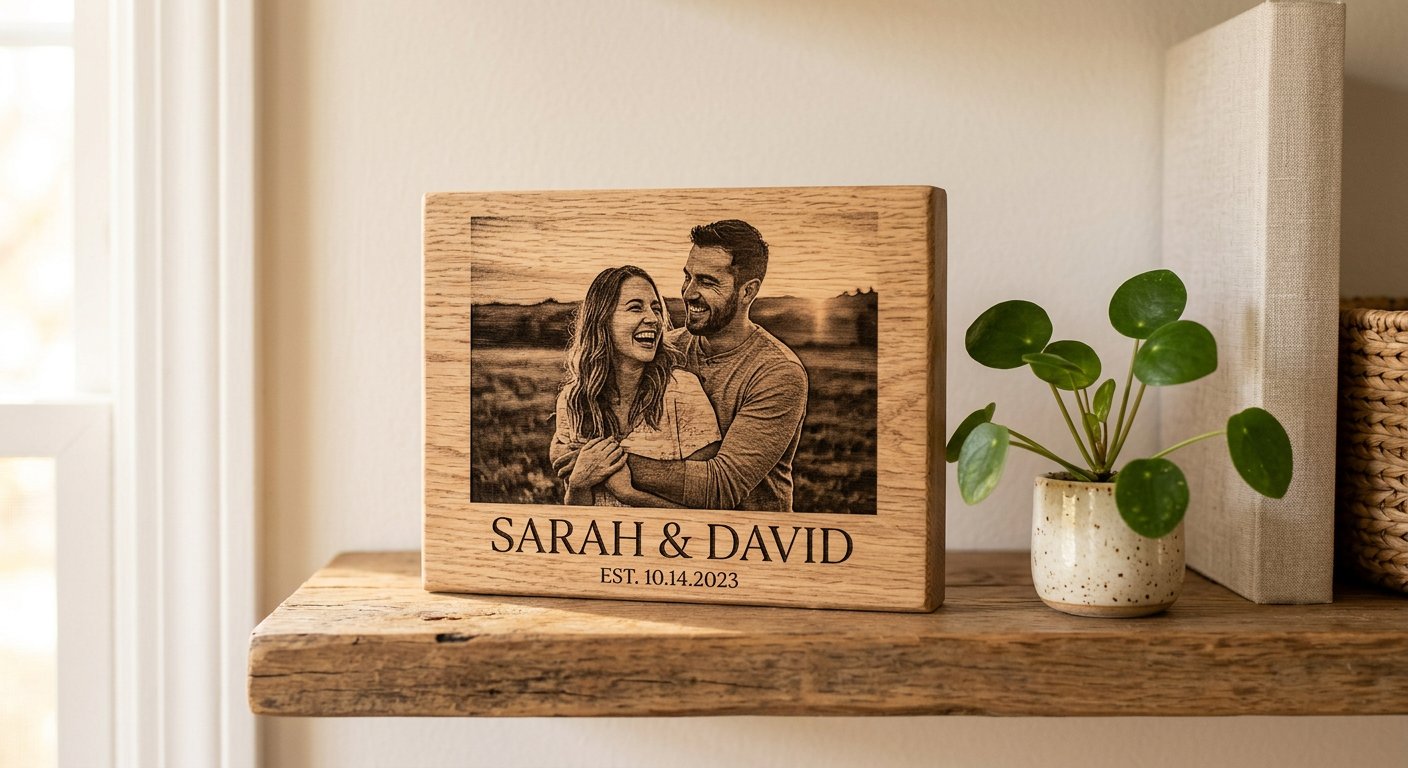 Engraved Photo Block - engraving example