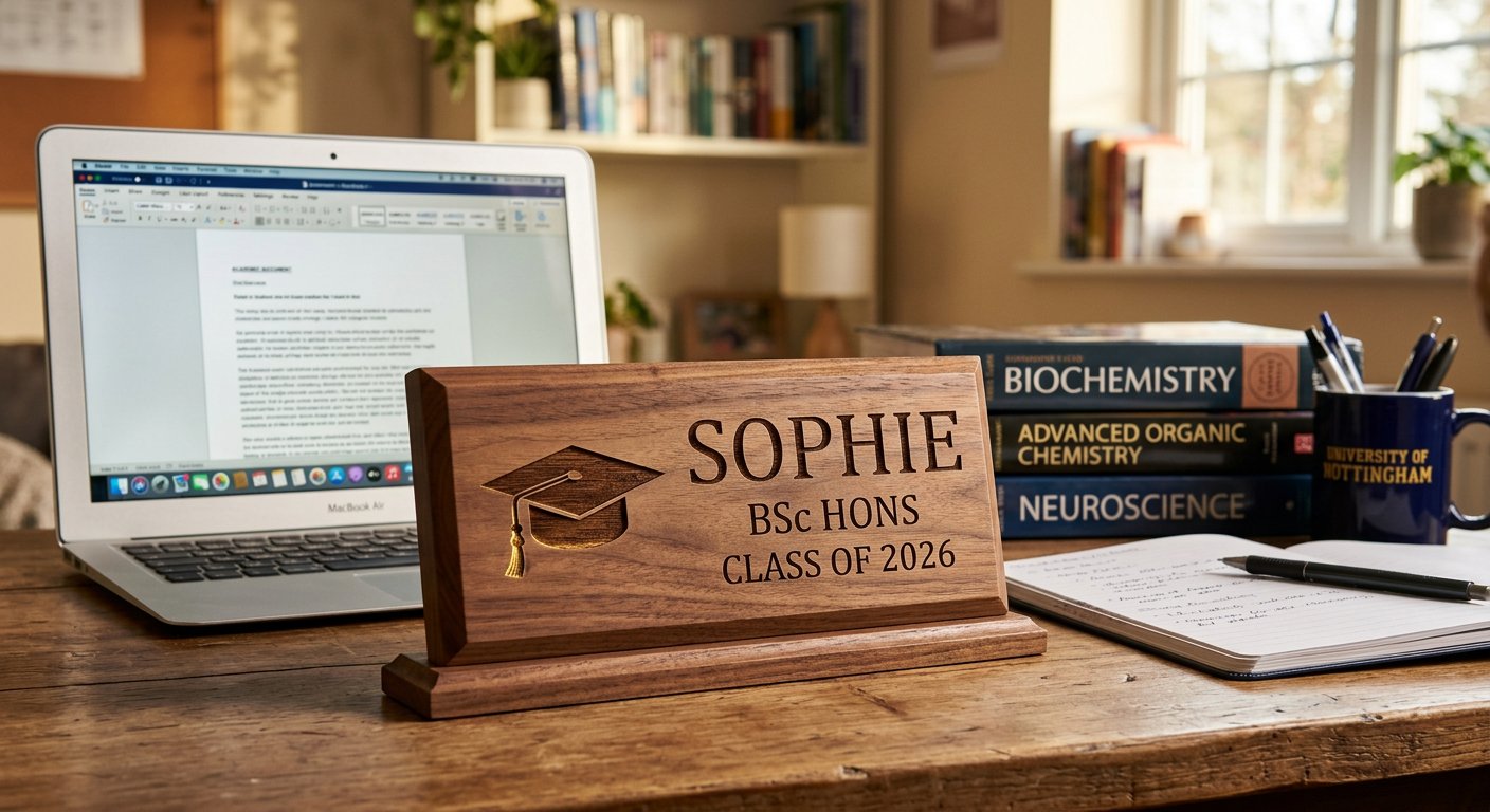 Desk Name Plaque - engraving example