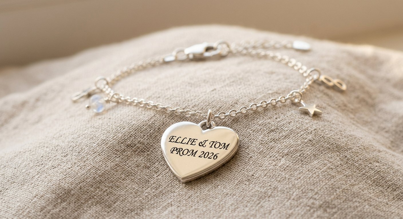 Engraved Charm Bracelet - engraving example